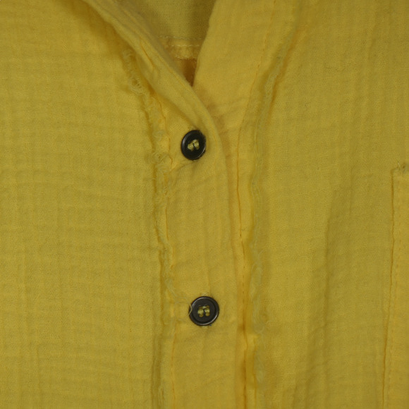 Yellow Jacket Womens Large  Pocket 100% Cotton Factory Frayed Hems Button Front - Picture 5 of 10
